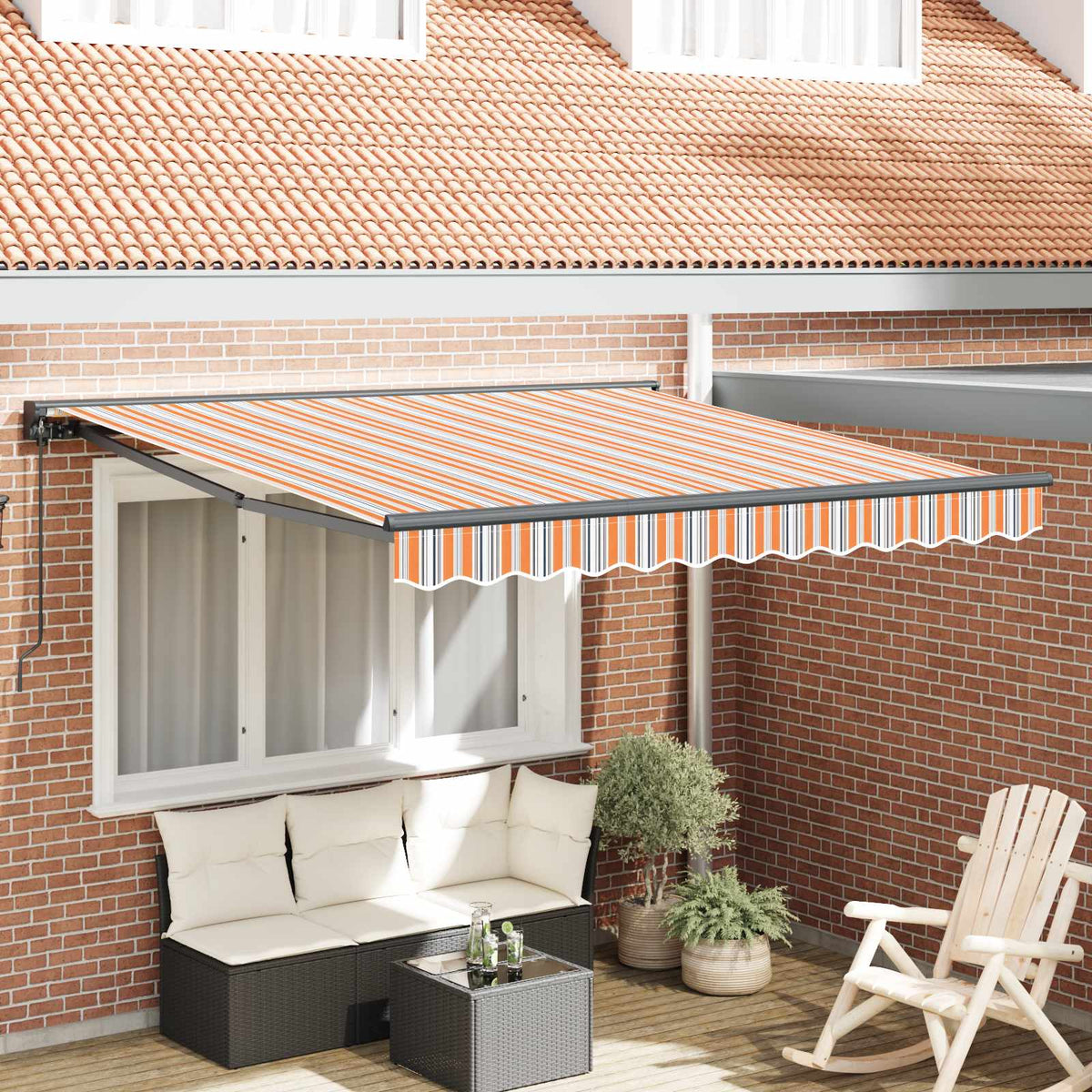 Vidaxl zijde frame blauw en oranje 350 x 250 cm