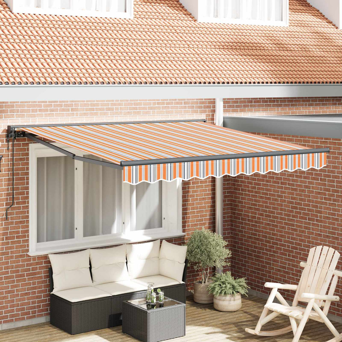 Vidaxl zijde frame blauw en oranje 350 x 250 cm