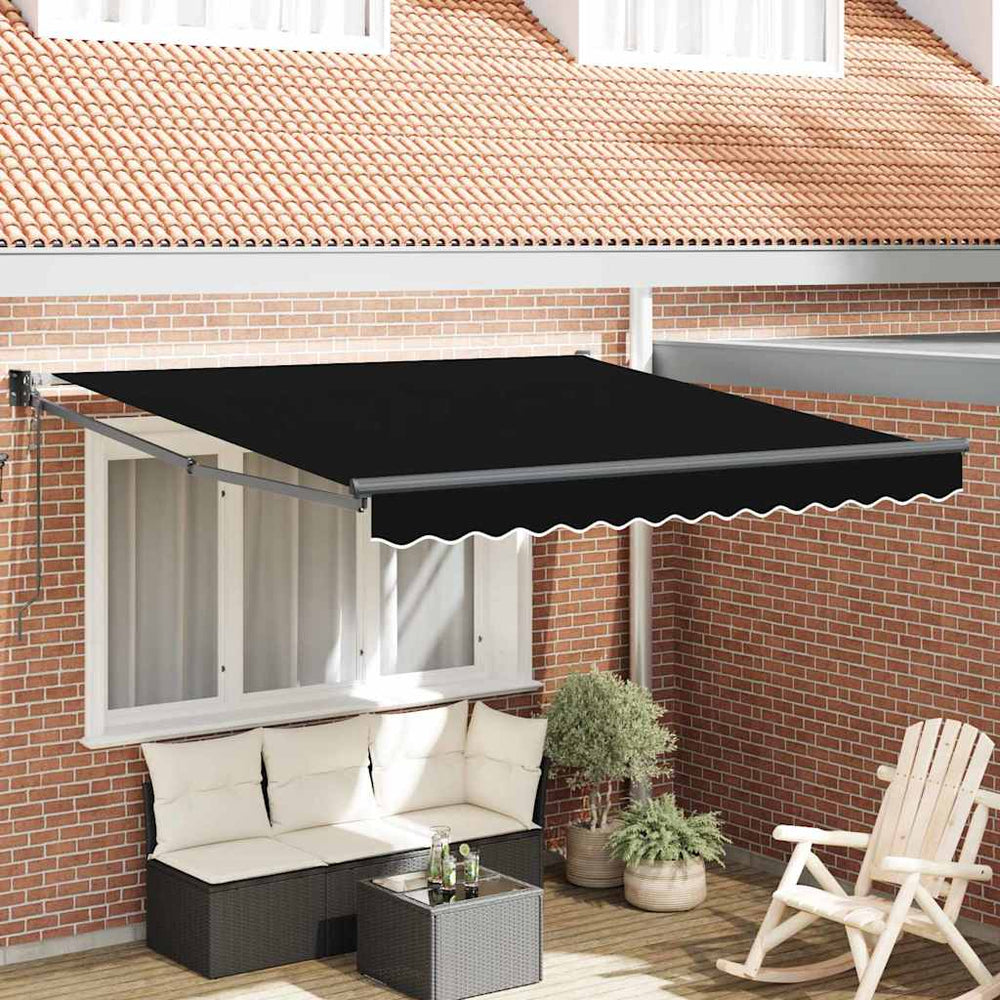 Vidaxl inklapbaar zonnescherm zwart 350 x 250 cm