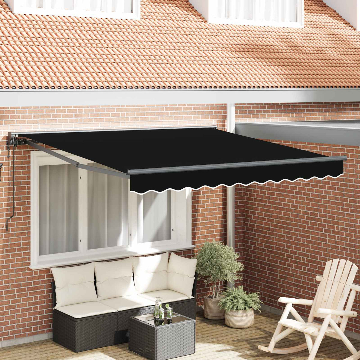 Vidaxl zijde frame zwart 350 x 250 cm polyester met pu-coating