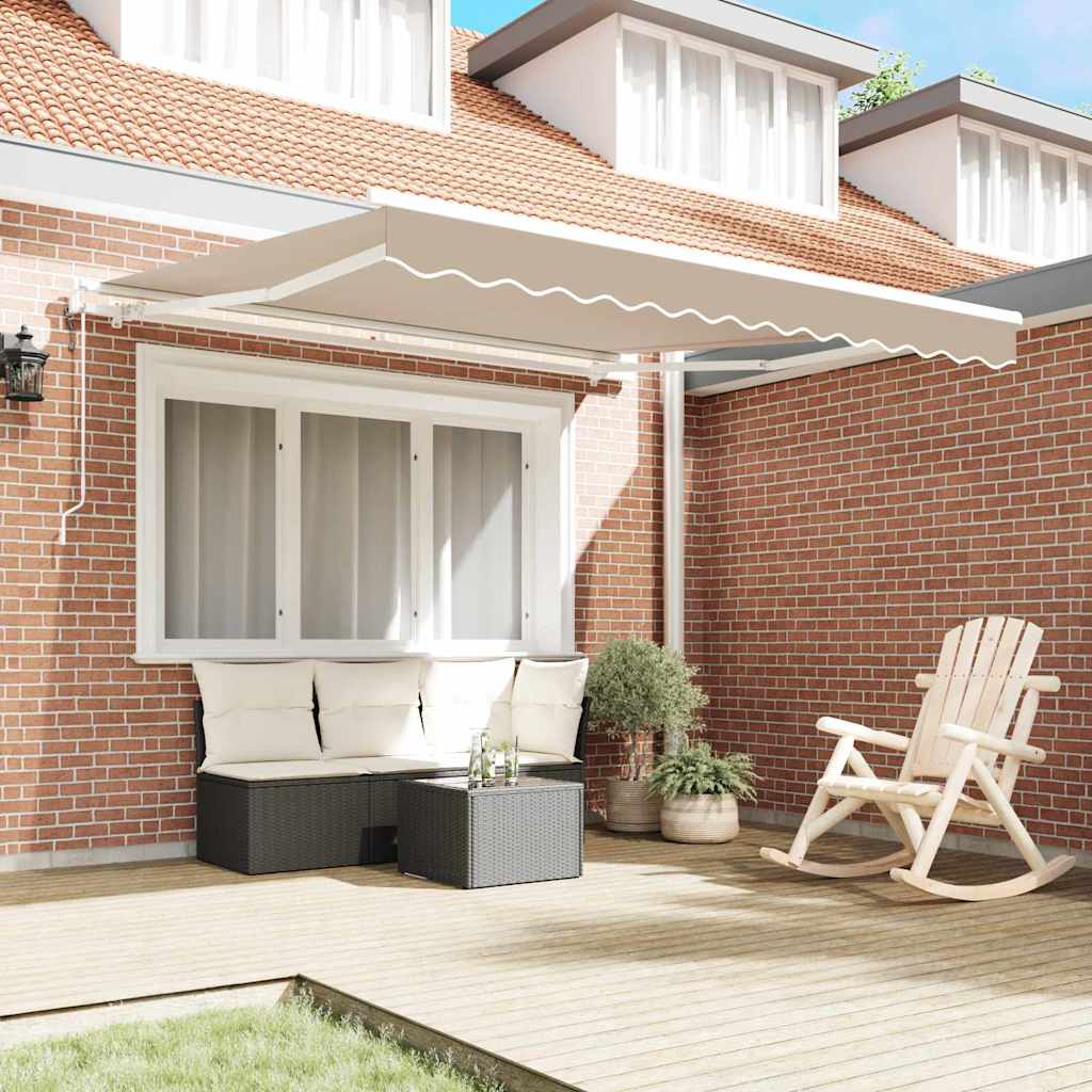 Vidaxl inklapbaar zonnescherm beige 350 x 250 cm stof