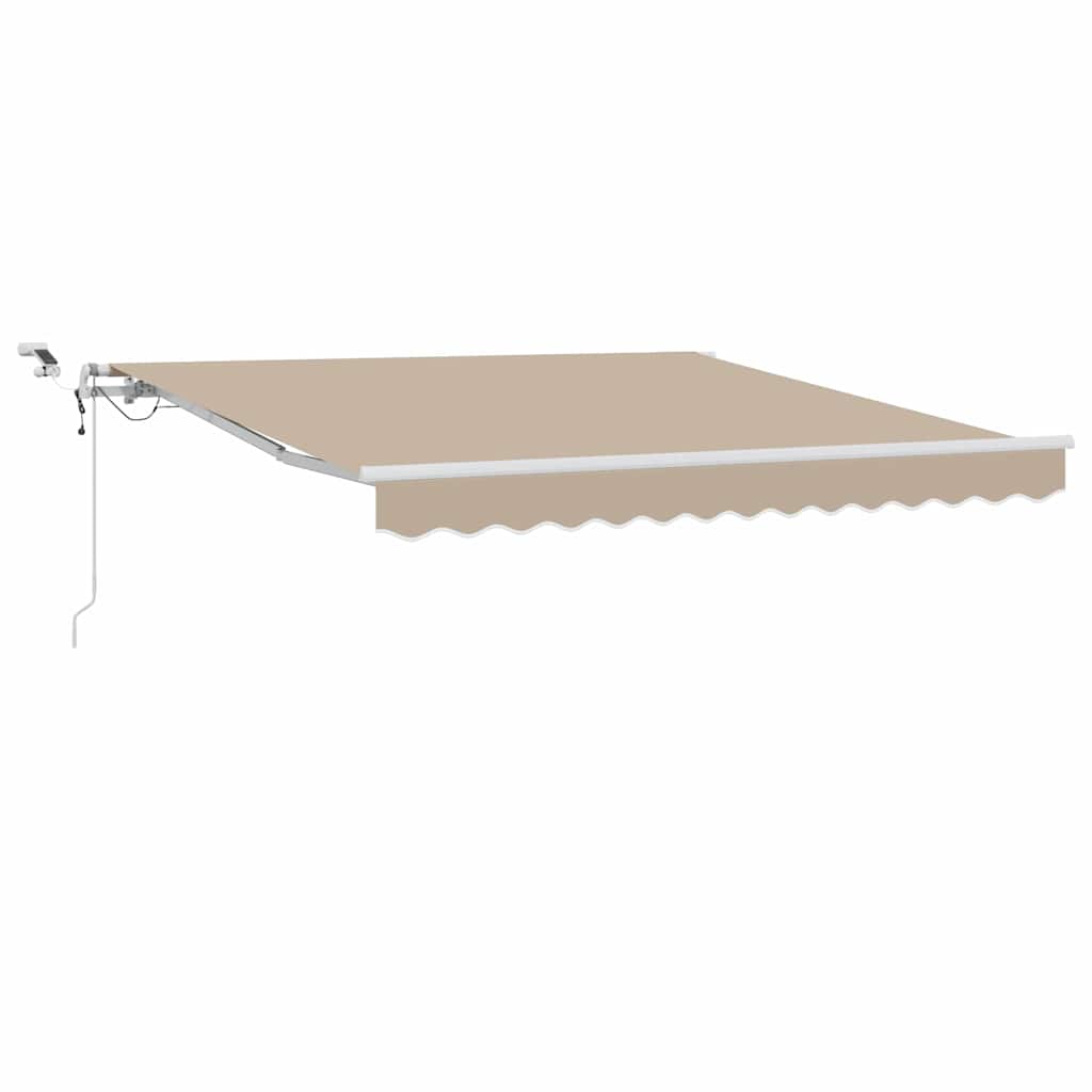Vidaxl inklapbaar zonnescherm beige 350 x 250 cm polyester en metaal