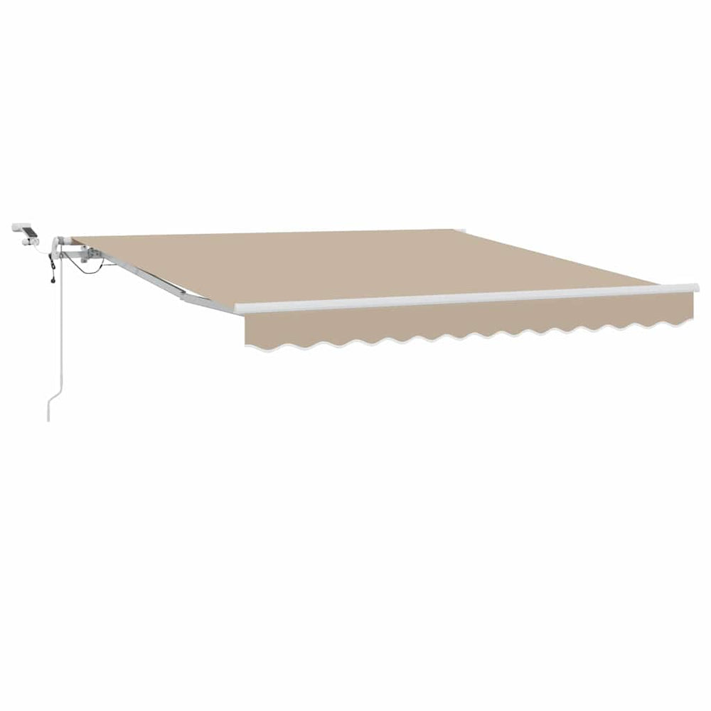 Vidaxl inklapbaar zonnescherm beige 350 x 250 cm polyester en metaal
