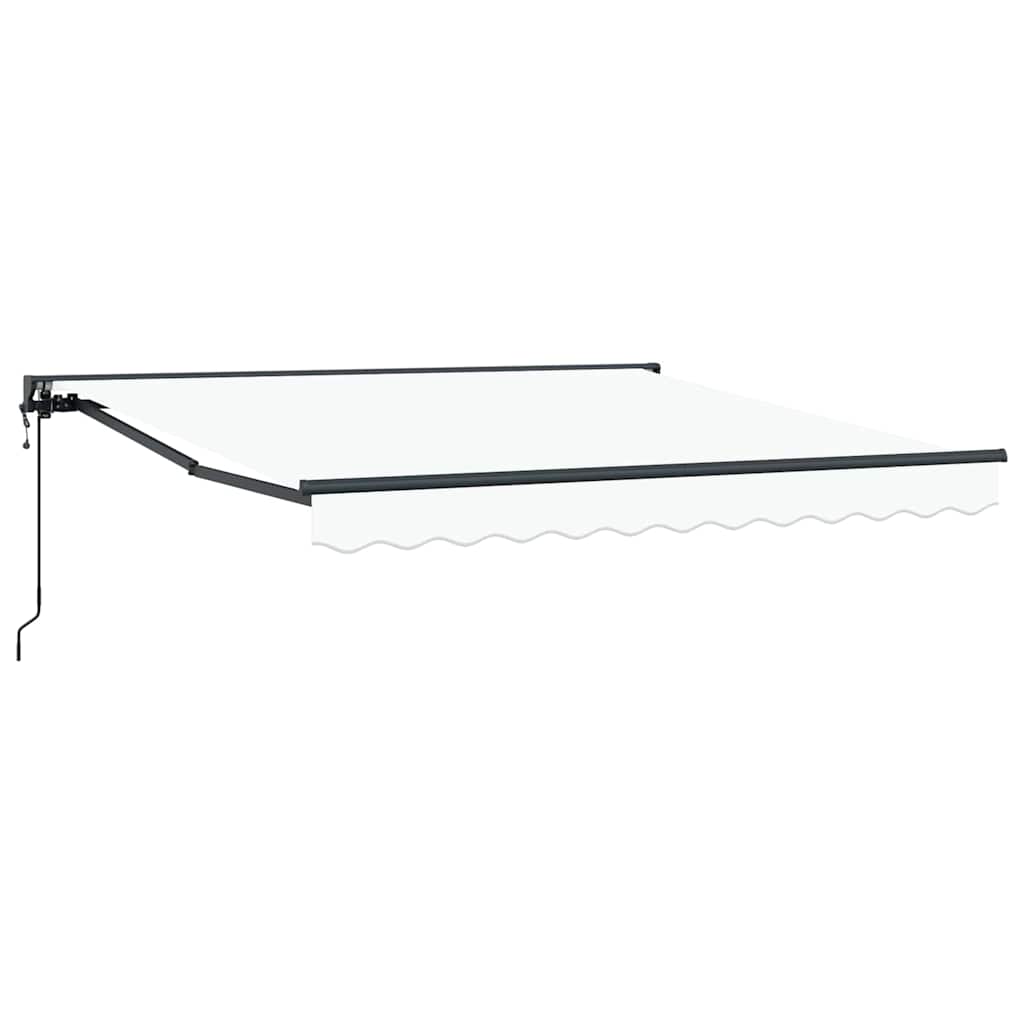 Vidaxl inklapbaar zonnescherm wit 350 x 250 cm polyester en metaal