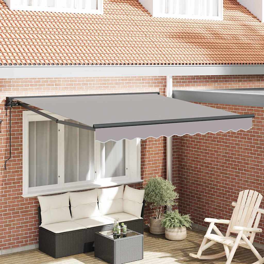 Vidaxl inklapbaar zonnescherm lichtgrijs 350 x 250 cm