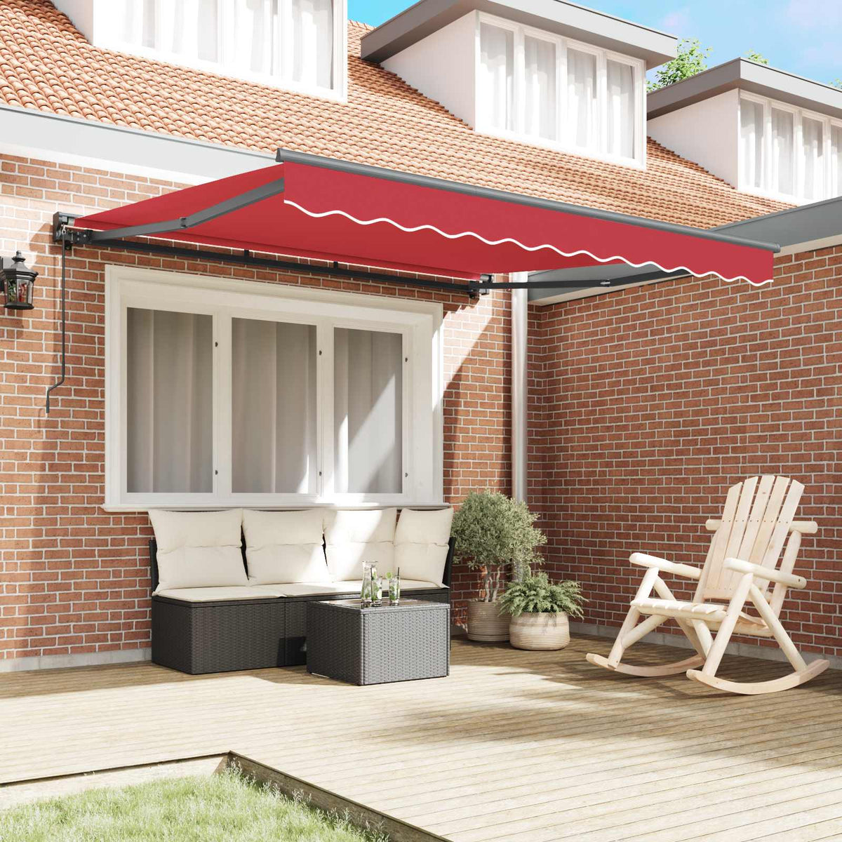 Vidaxl zijde frame rood 350 x 250 cm polyester met pu-coating