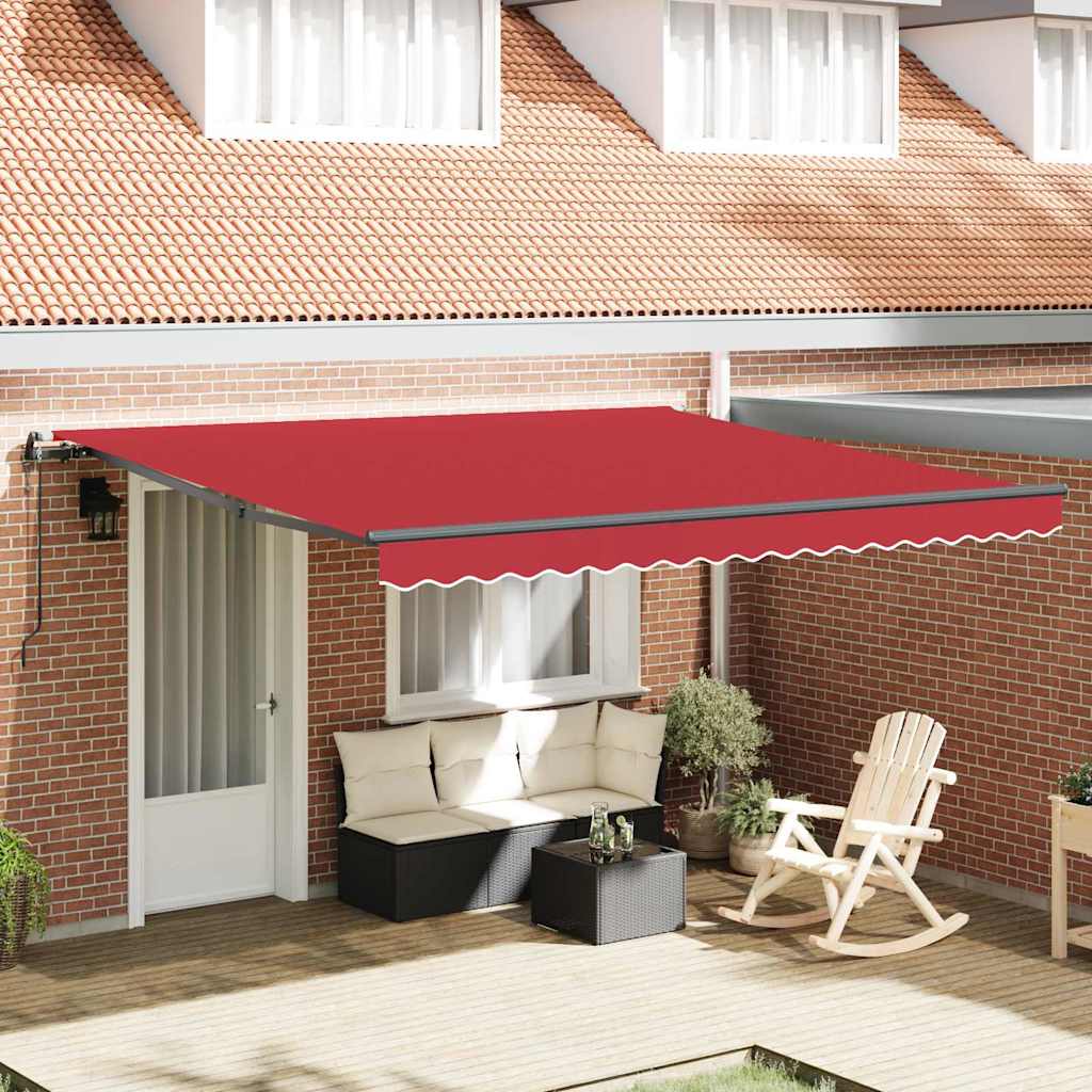 Vidaxl inklapbaar zonnescherm rood 400 × 300 cm stof en aluminium