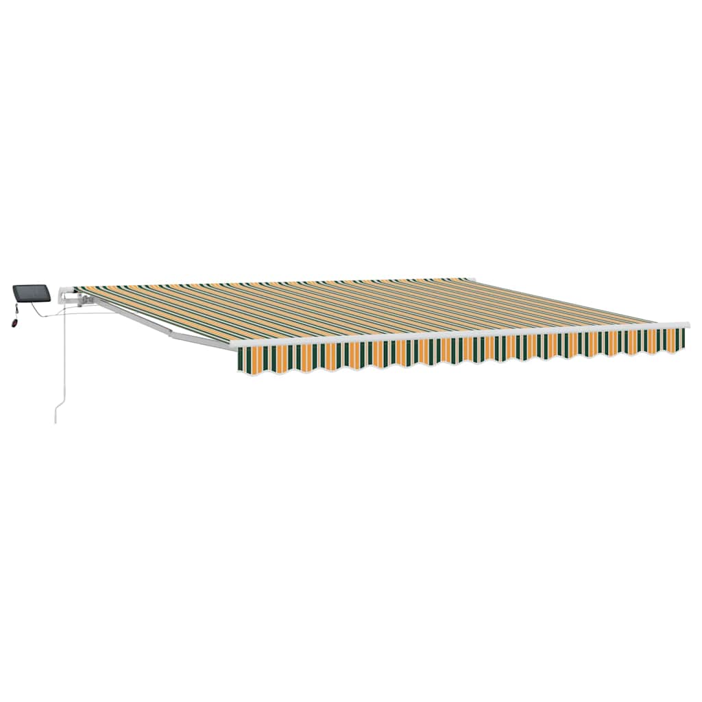 Vidaxl inklapbaar zonnescherm groen en geel 400 × 300 cm stof en staal