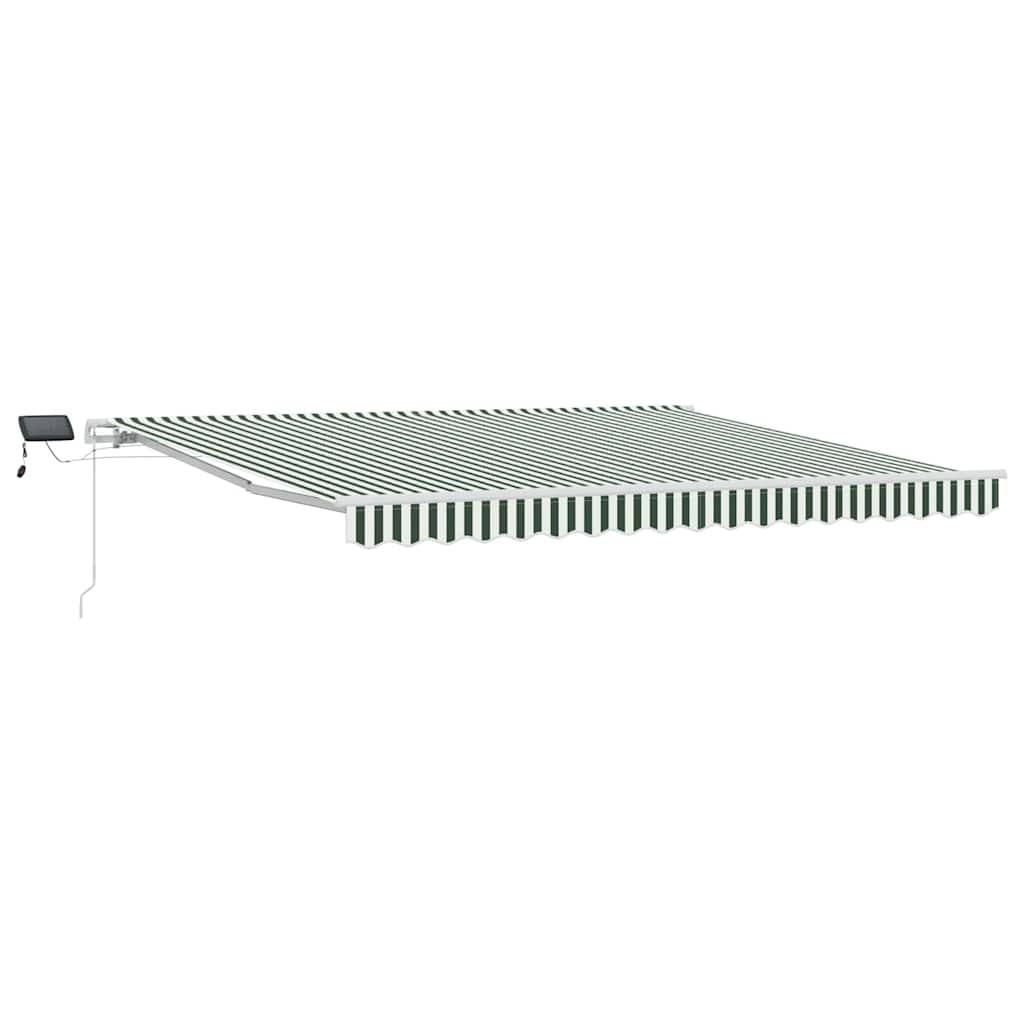 Vidaxl uitschuifbare luifel groen en wit 400 × 300 cm