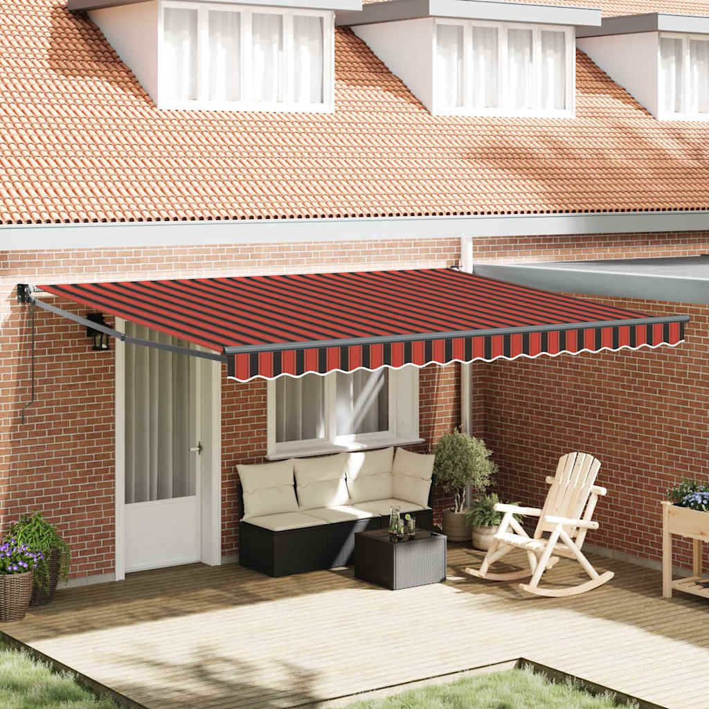 Vidaxl markies oranje en bruin 450 x 300 x 165 cm polyester en metaal