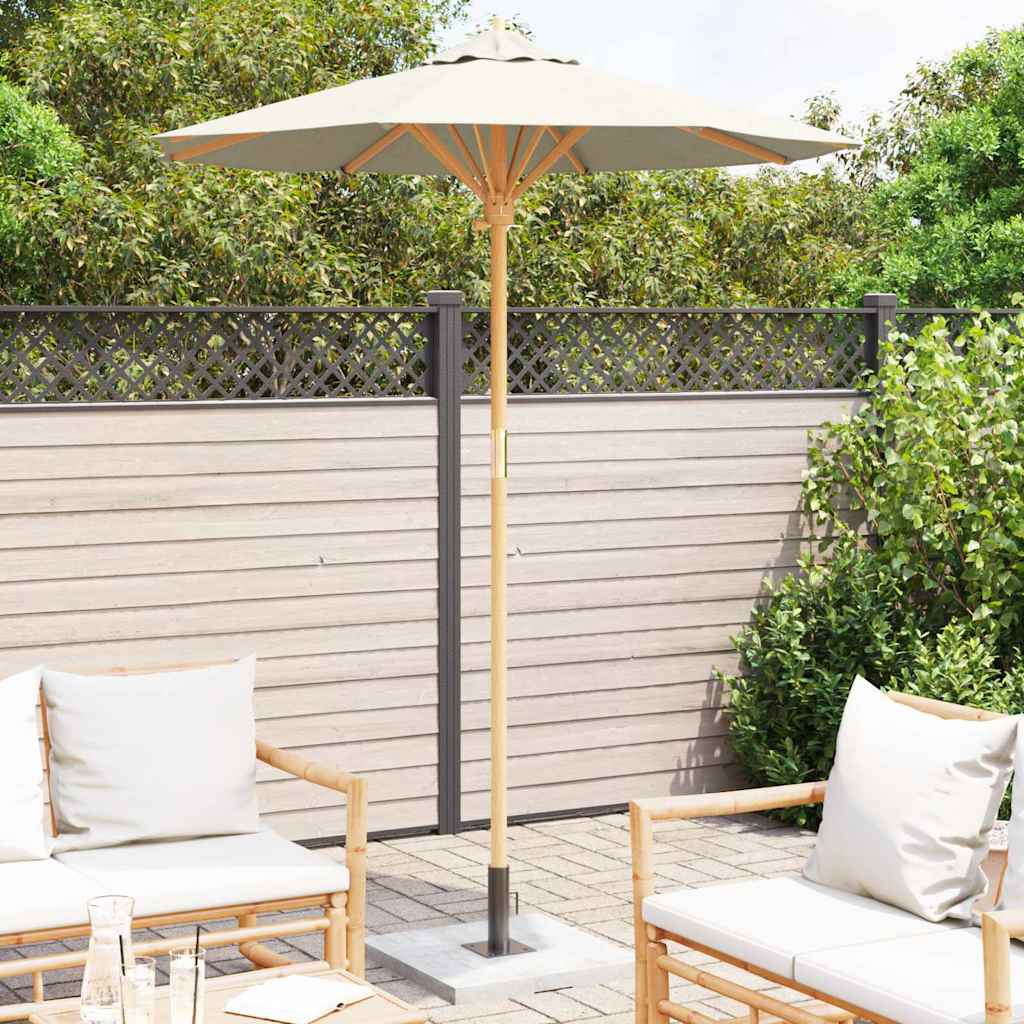 Vidaxl tuinparasol crème wit ø 270 x 260 cm bamboe