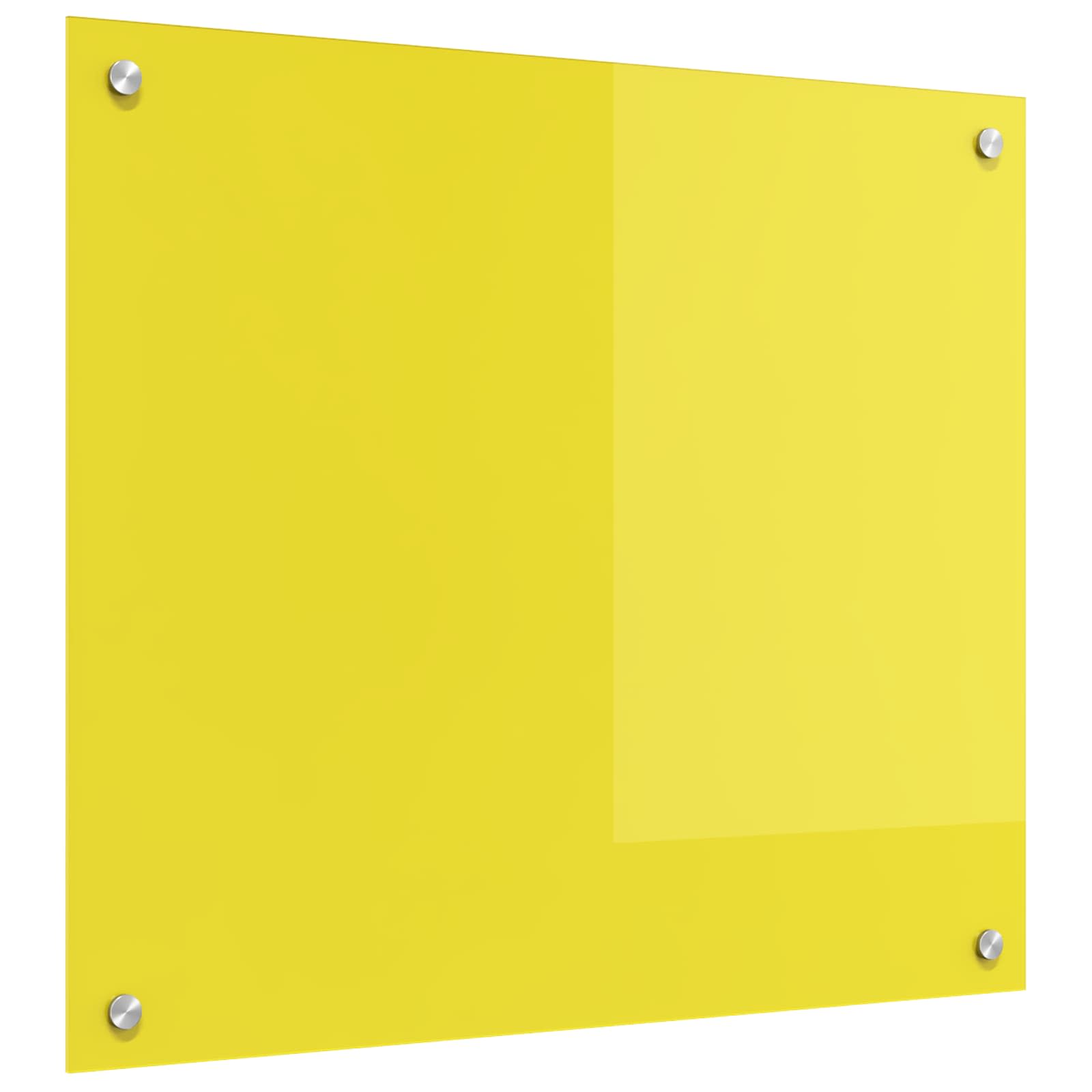 Vidaxl keuken spatscherm geel 70 x 60 cm gehard glas