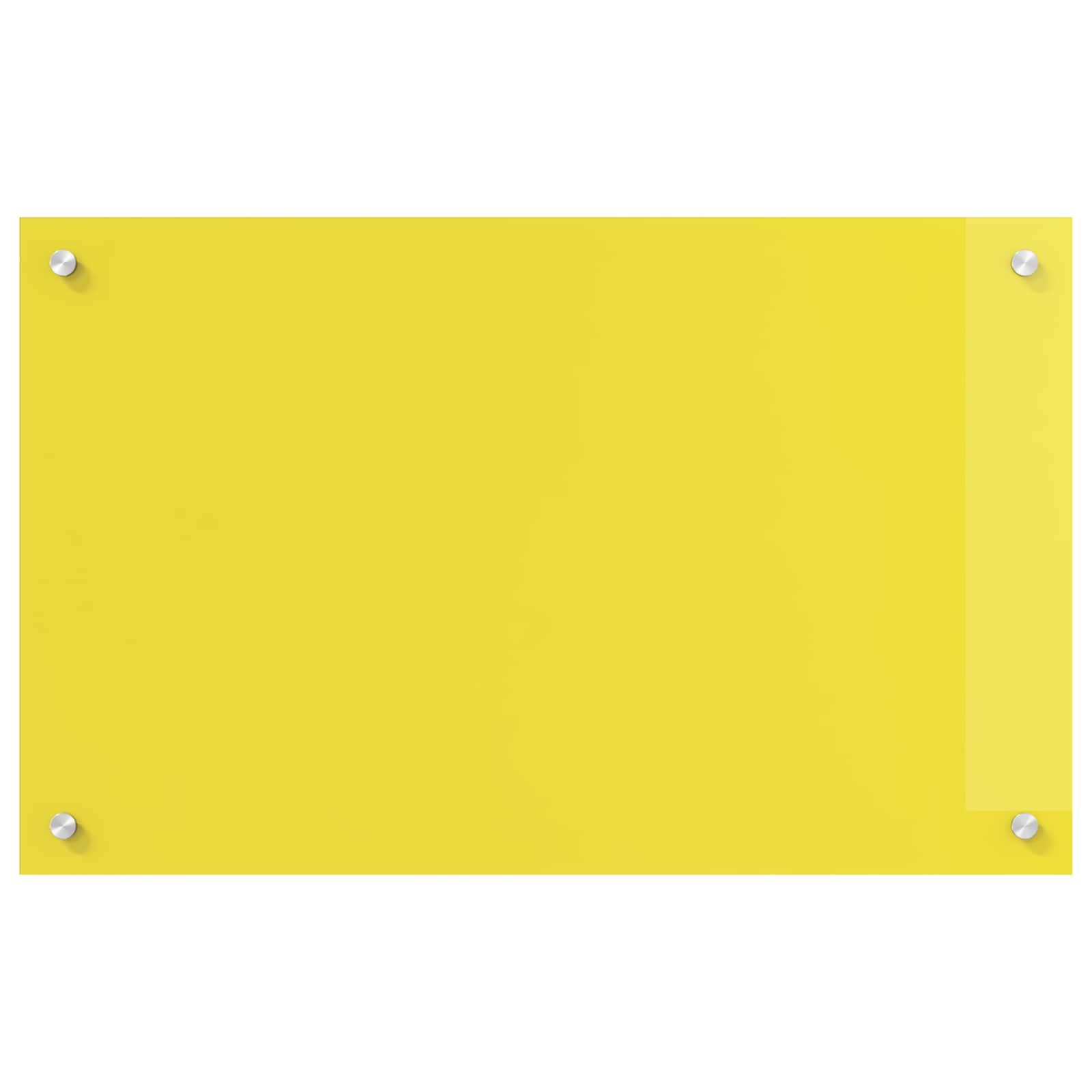 Vidaxl keuken spatscherm geel 80 x 50 cm gehard glas