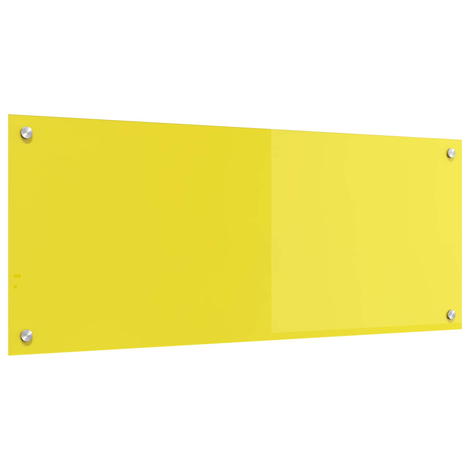 Vidaxl keuken spatscherm geel 100 x 40 cm gehard glas