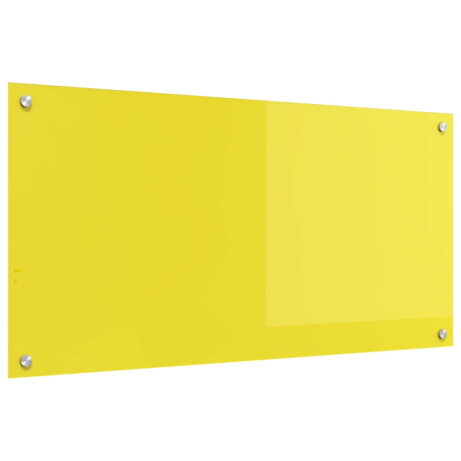 Vidaxl keuken spatscherm geel 100 x 50 cm gehard glas