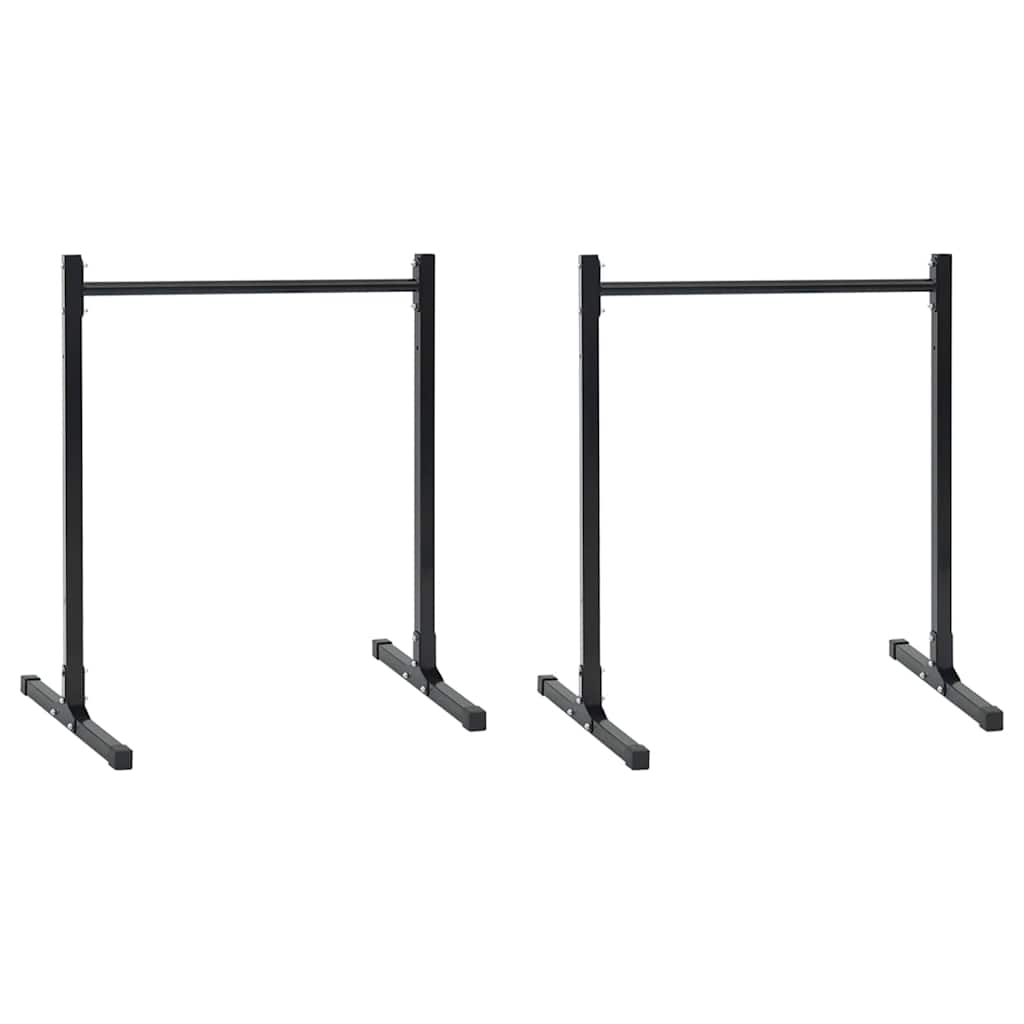 Vidaxl dip station 2 pcs zwart 55 x 90 x 104.5 cm gepoedercoat staal