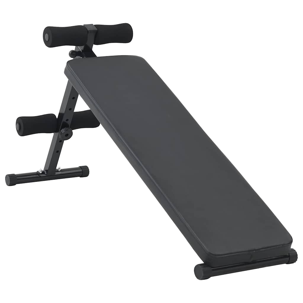 Vidaxl opkrolbank zwart 124 x 33,5 x 55 cm gepoedercoat staal
