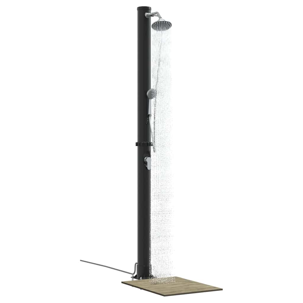 Vidaxl buitenzonne-douche zwart 217 cm pvc en aluminium