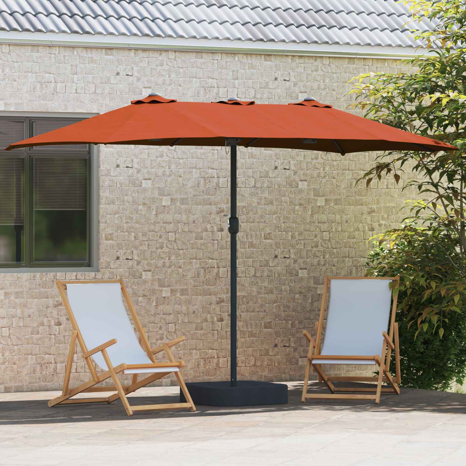 Vidaxl tuinparasol terracotta 385 x 209 x 244 cm polyester