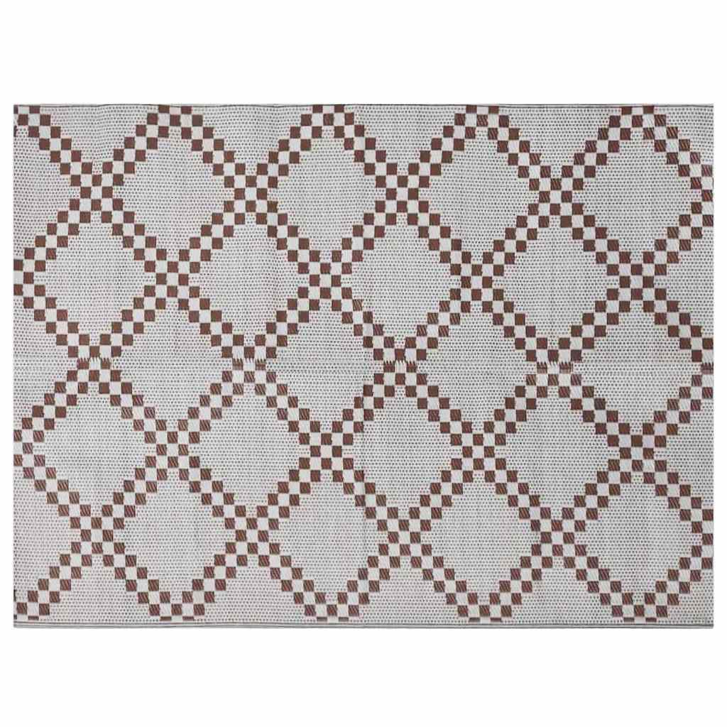 Vidaxl buitentapijt arakil bruin en wit 400 × 300 cm 50% polypropyleen