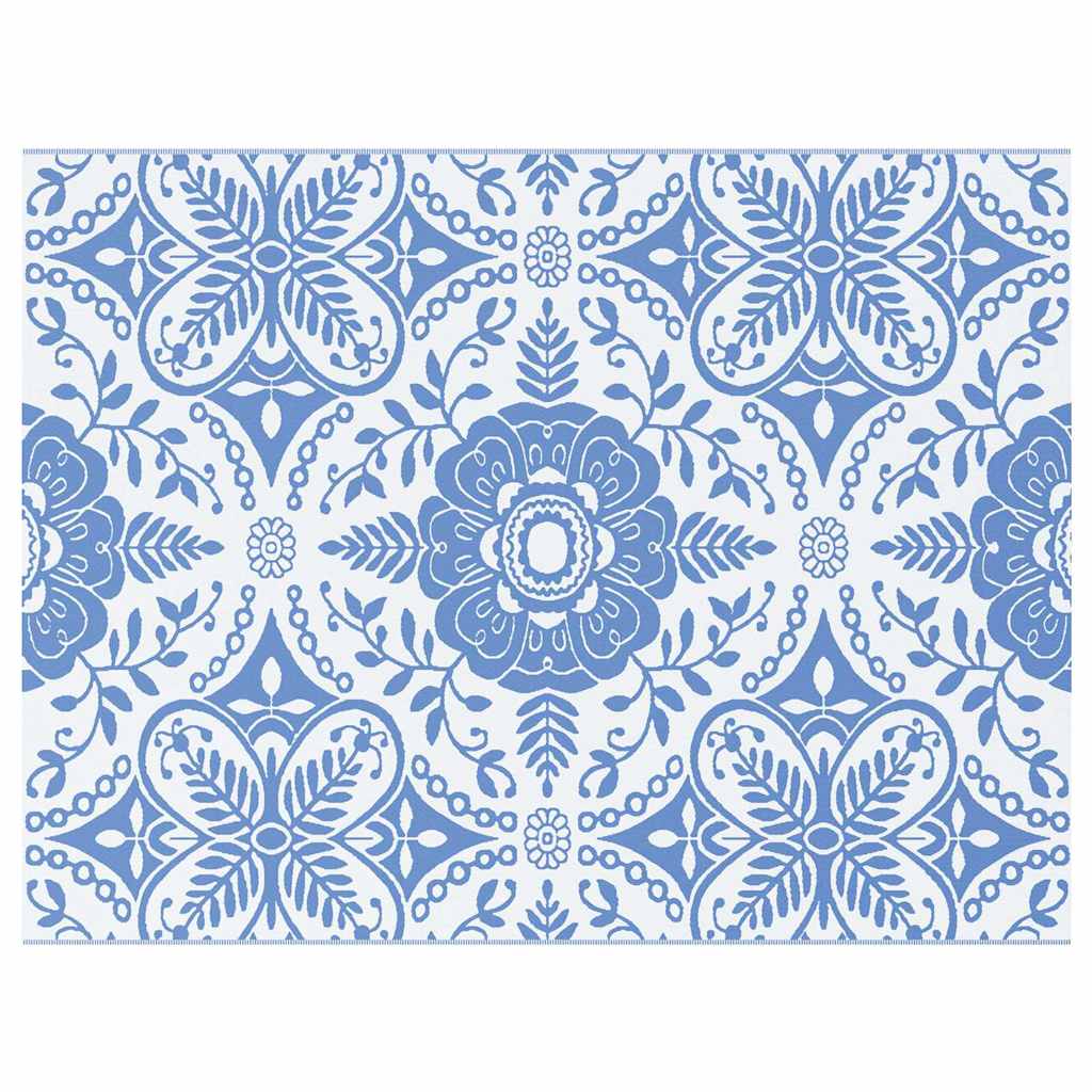 Vidaxl buitentapijt bloemen arakil baby blauw en wit 400 × 300 cm