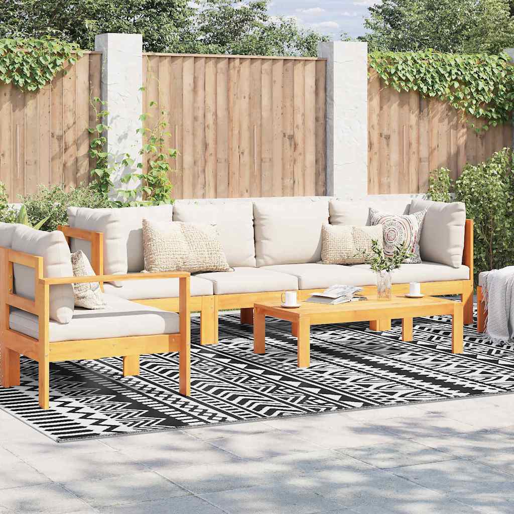 Vidaxl buitentapijt arakil zwart en wit 400 × 300 cm 50% polypropyleen