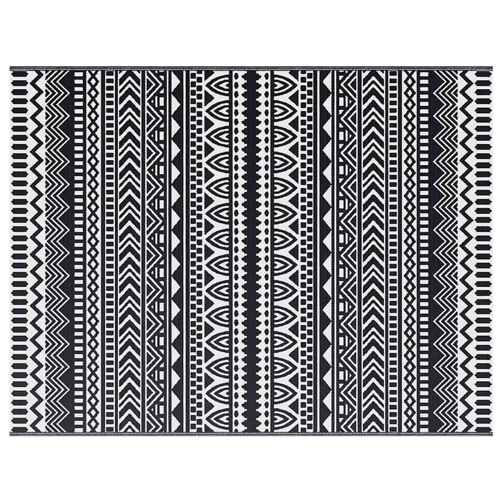 Vidaxl buitentapijt arakil zwart en wit 400 × 300 cm 50% polypropyleen