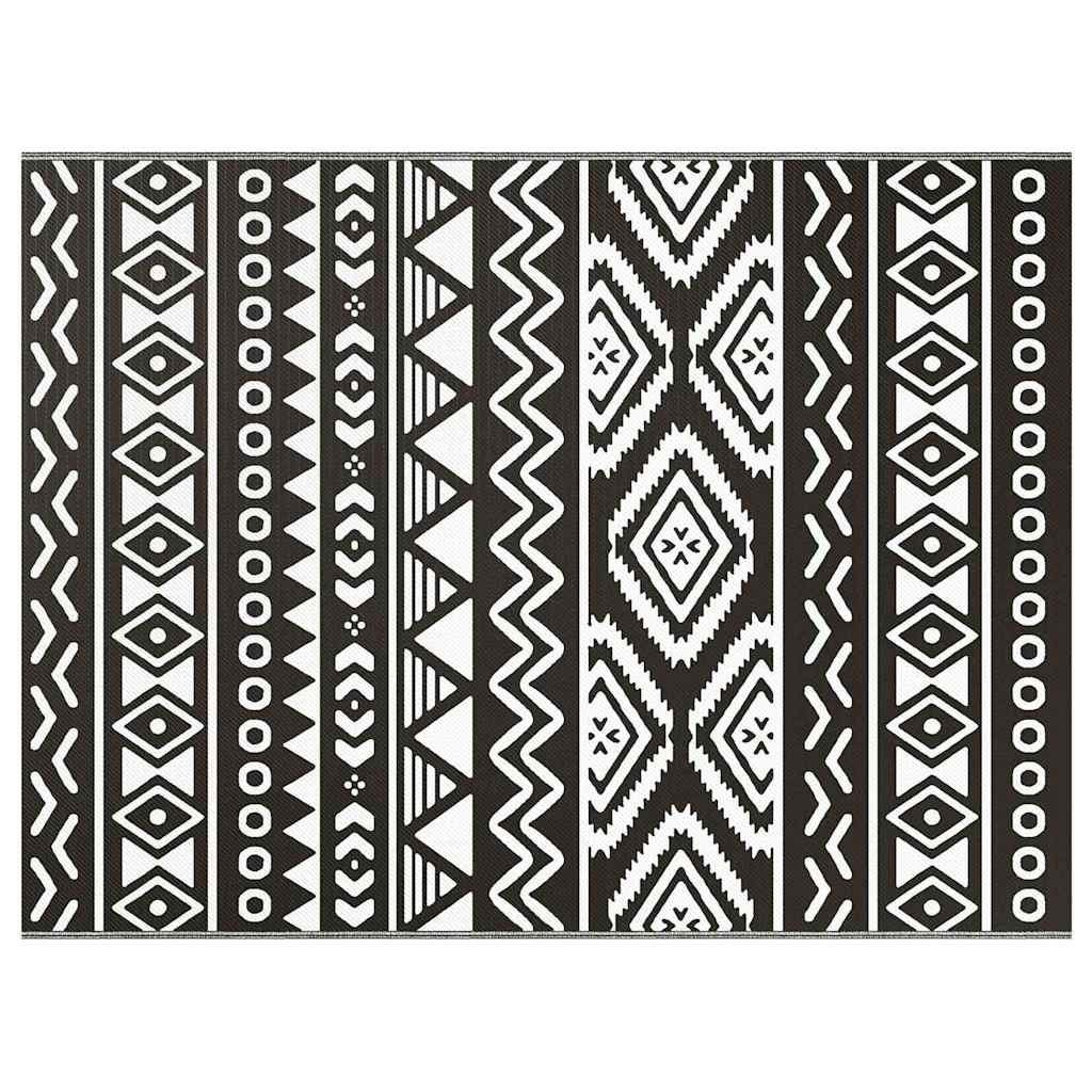 Vidaxl buitentapijt arakil zwart en wit 400 × 300 cm 50% polypropyleen