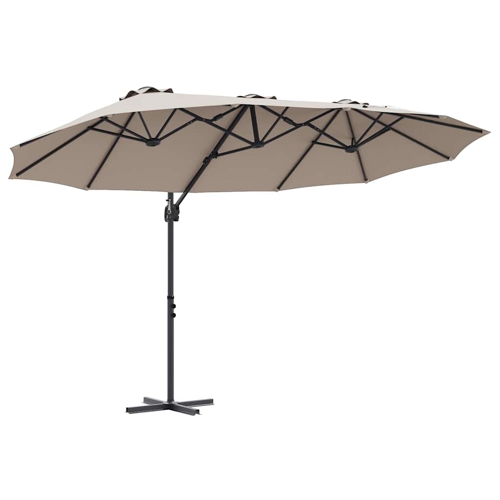 Vidaxl parasol taupe 372 x 198 x 243 cm polyester en aluminium