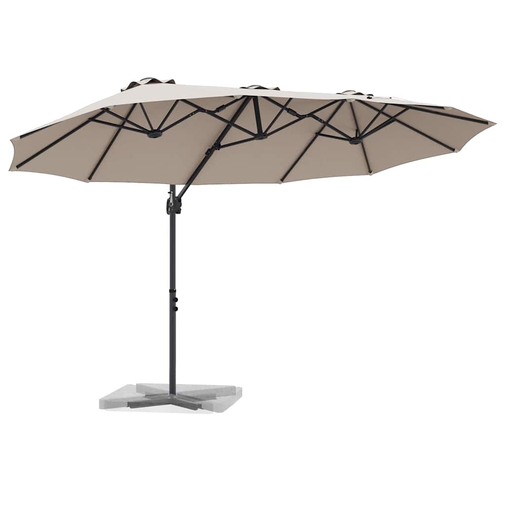 Vidaxl parasol taupe 372 x 198 x 243 cm polyester en aluminium