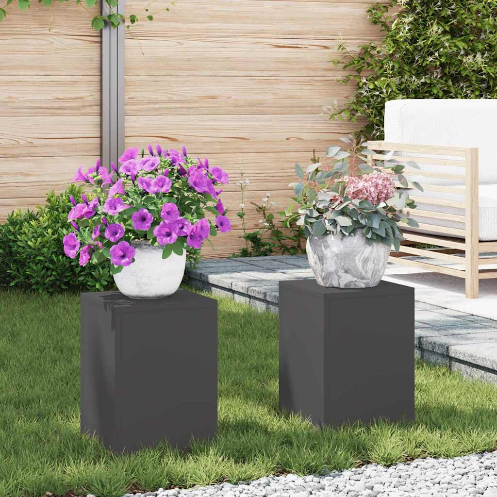 Vidaxl plantenstandaard 2 pcs zwart 24 x 24 x 35 cm staal