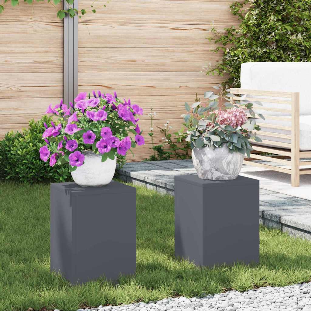 Vidaxl plantenstandaard 2 pcs antraciet 24 x 24 x 35 cm staal