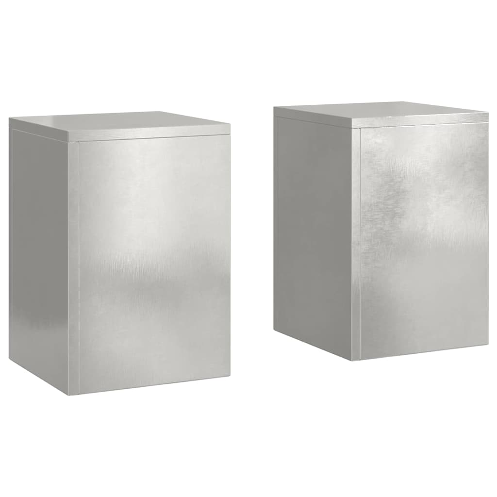 Vidaxl plantenstandaard 2 pcs zilver 24 x 24 x 35 cm roestvrij staal