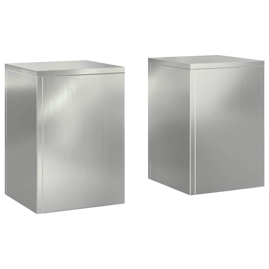 Vidaxl plantenstandaard 2 pcs zilver 24 x 24 x 35 cm
