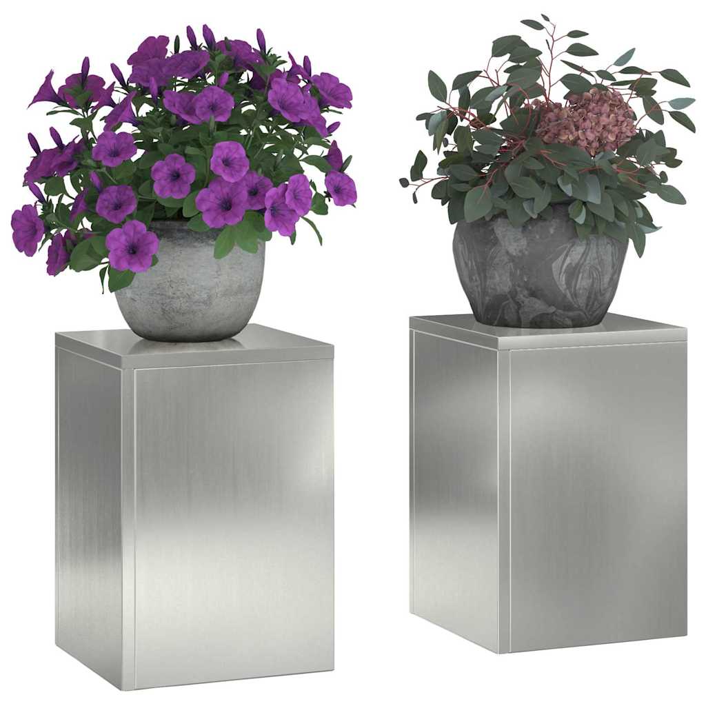 Vidaxl plantenstandaard 2 pcs zilver 24 x 24 x 35 cm