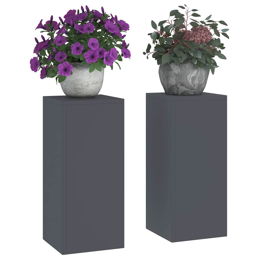 Vidaxl plantenstandaard 2 pcs antraciet 24 x 24 x 55 cm staal