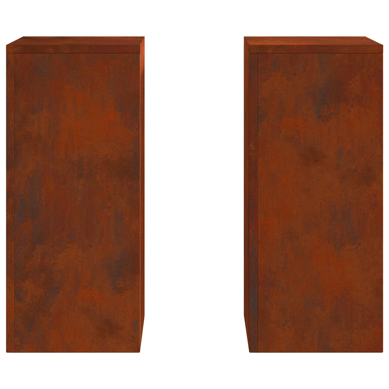 Vidaxl plantenstandaard 2 pcs roestig 24 x 24 x 55 cm cortenstaal