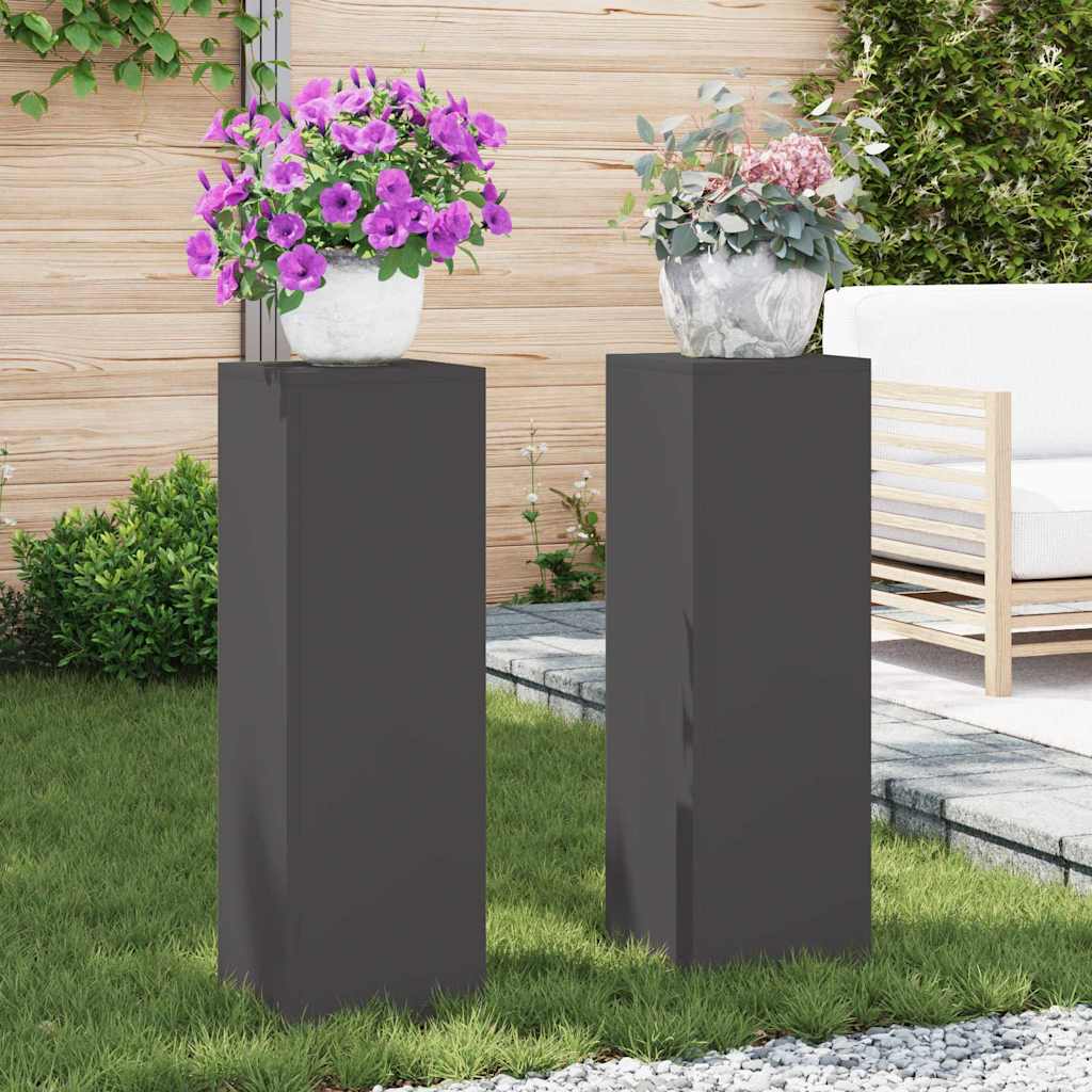 Vidaxl plantenstandaard 2 pcs zwart 24 x 24 x 75 cm staal