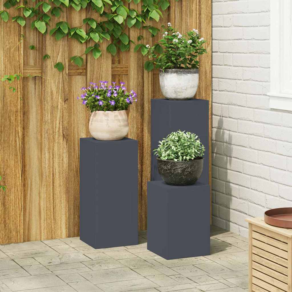 Vidaxl plantenstandaard 3 pcs antraciet staal