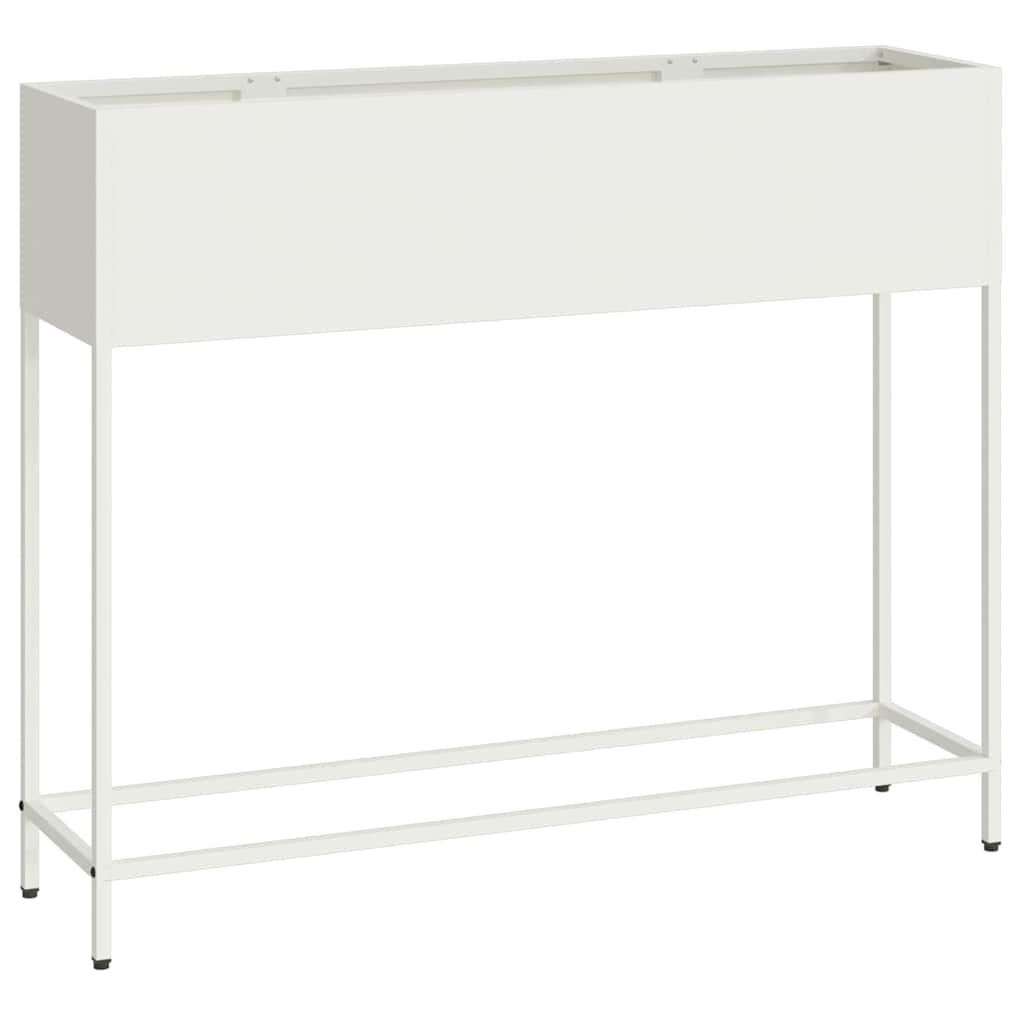 Vidaxl verhoogde tuin plantbak wit 100 x 26 x 82 cm staal