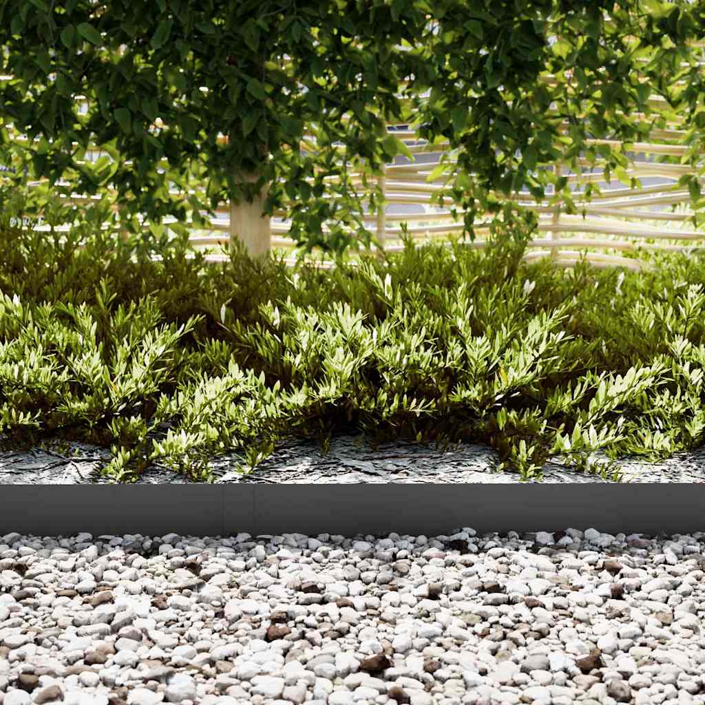Vidaxl tuinrand 50 pcs zwart 100 x 0.05 x 20 cm koudgewalst staal