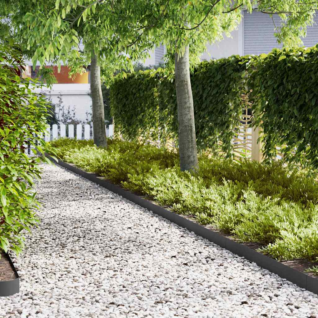 Vidaxl tuinrand 50 pcs zwart 100 x 0.05 x 20 cm koudgewalst staal