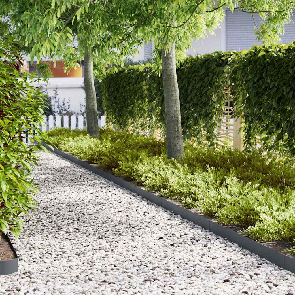 Vidaxl tuinrand 30 pcs antraciet 100 x 0.05 x 20 cm koudgewalst staal