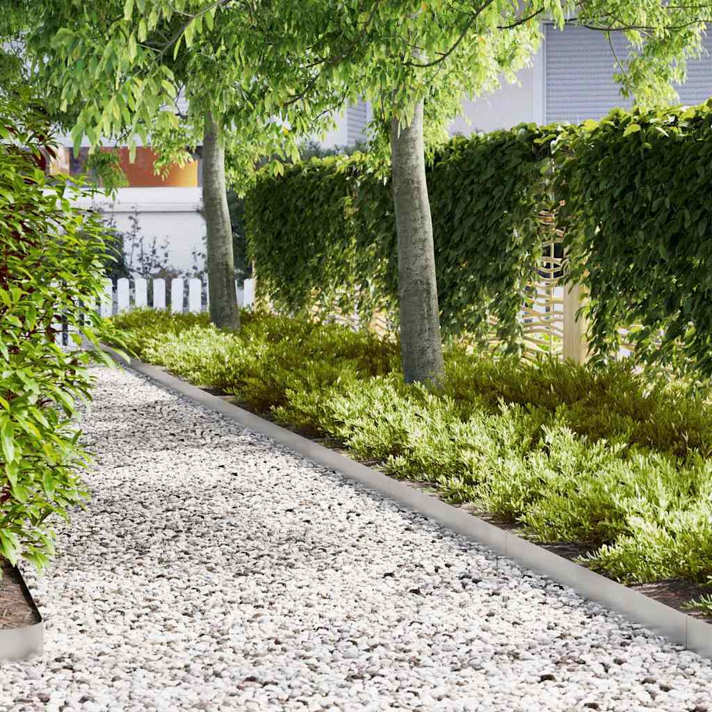 Vidaxl tuinrand 20 st 100 x 0,05 x 15 cm roestvrij staal zilver