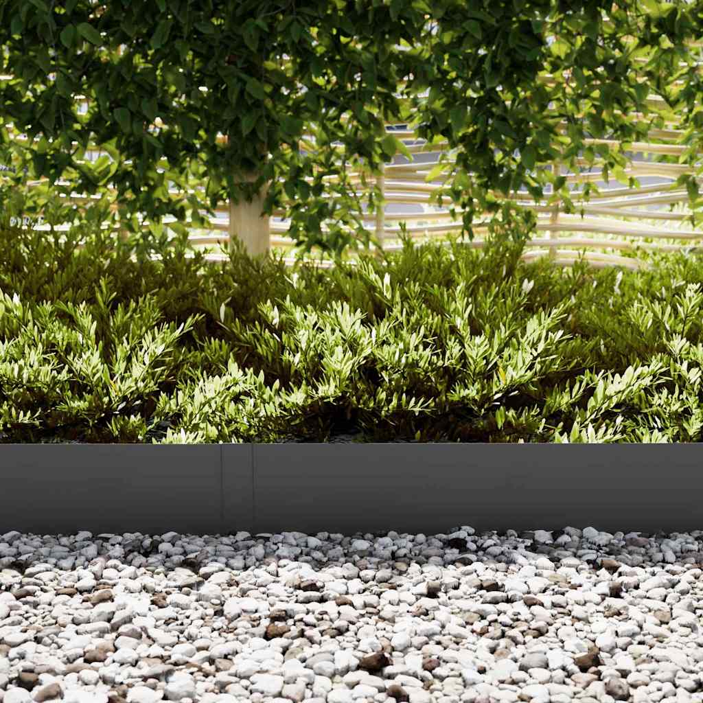 Vidaxl tuinrand 30 pcs zwart 100 x 0.05 x 20 cm koudgewalst staal
