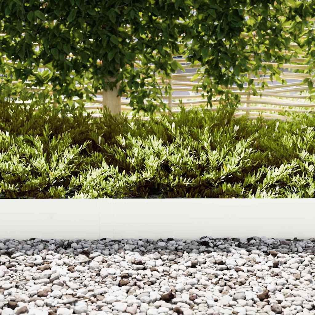 Vidaxl tuinrand 30 pcs wit 100 x 0.05 x 20 cm koudgewalst staal
