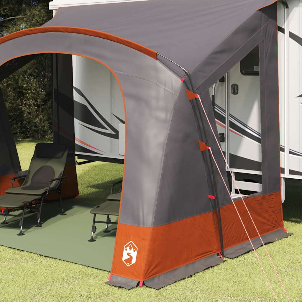 Vidaxl caravan tent met dak grijs en oranje 252 x 245 x 245 cm