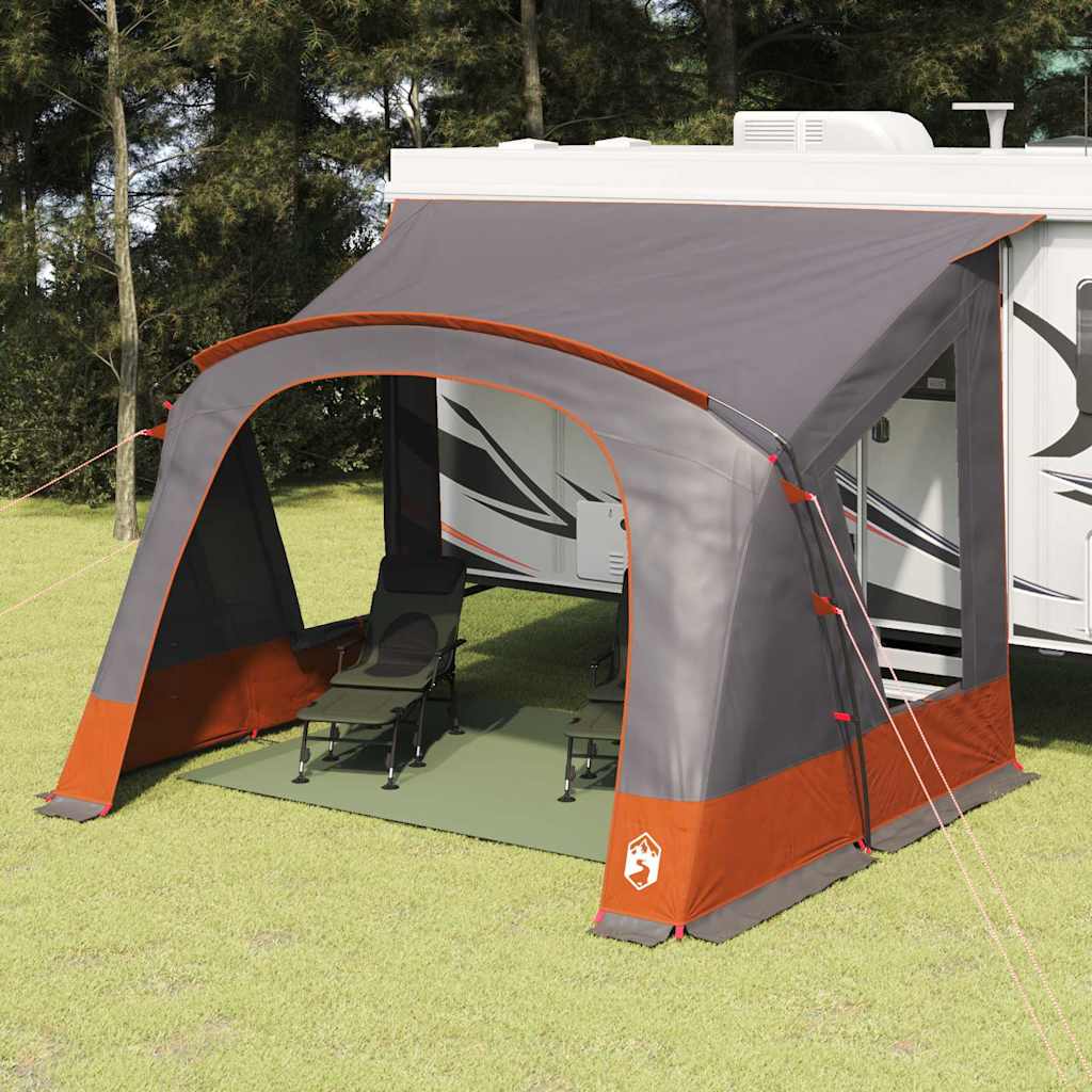 Vidaxl caravan tent met dak grijs en oranje 410 x 275 x 245 cm