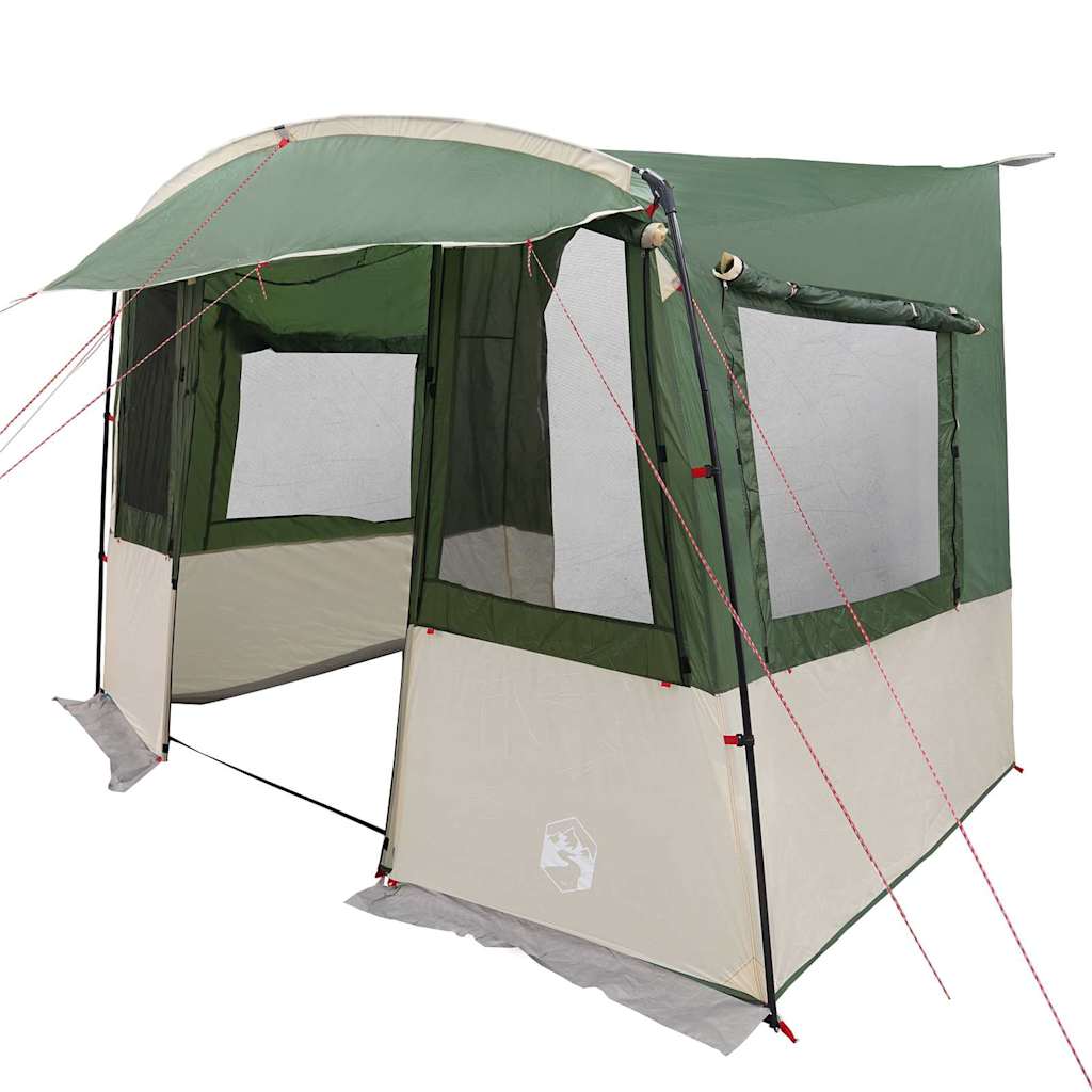 Vidaxl achterkleptent voor caravan met dak groen 352 x 250 x 240 cm