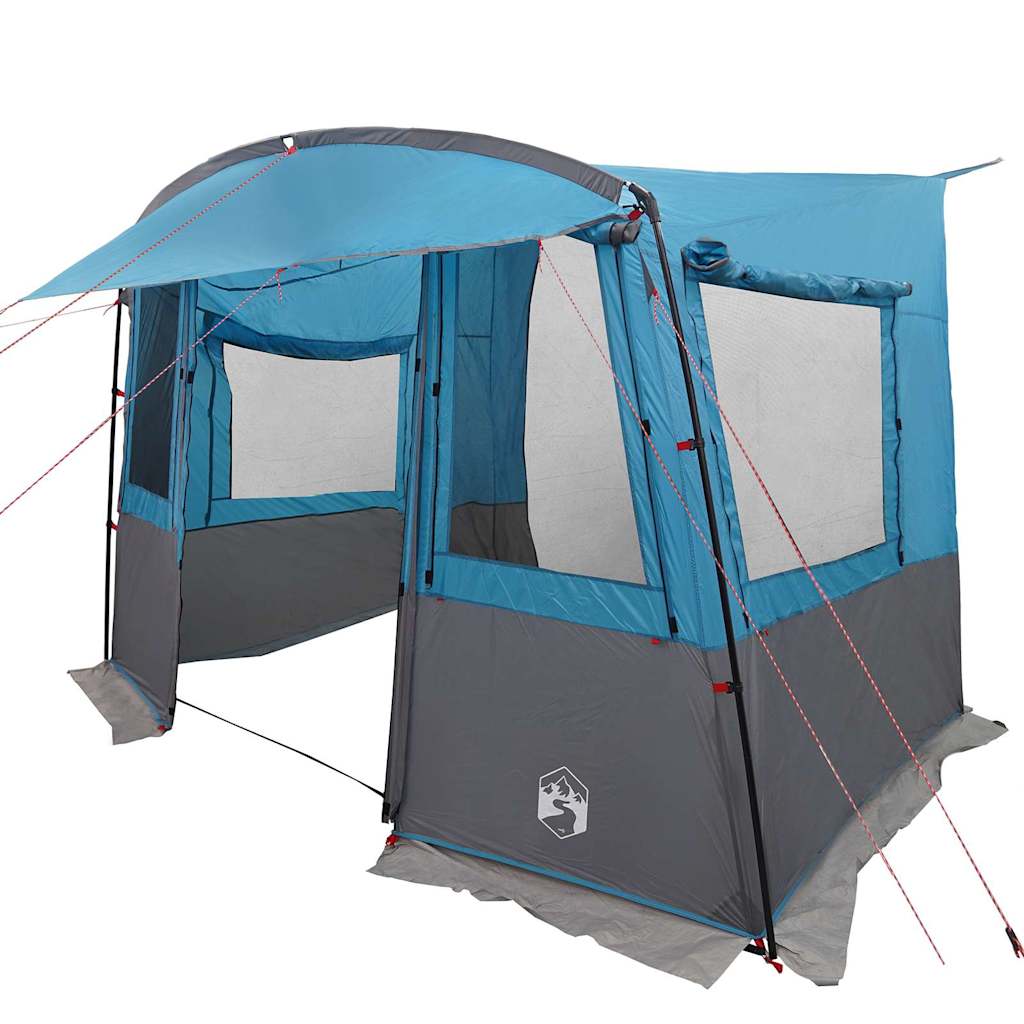 Vidaxl achterkleptent voor caravan met dak blauw 352 x 250 x 240 cm